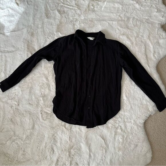 H&M black slouchy button-down - Picture 11 of 16
